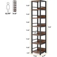thumbnail image 2 of Tribesigns 75 in. Tall Narrow Bookshelf, 6-tier Multipurpose Storage Rack Book Shelves, Rustic Corner Square Shelf Tower, Skinny Bookcase Display Stand Shelving Units for Home Office, 2 of 8