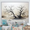 thumbnail image 1 of Designart Trees framed wall art decor, Tree White Framed Wall Art, Grey White Tree Willows , Extra large Traditional White Framed Wall Art, 32x24 inches White Color Frame, 1 of 5