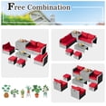 thumbnail image 3 of Patiojoy Ensemble de Mobilier de Patio en Rotin PE Toutes Saisons 8 Pcs, Ensemble de Canapé Sectionnel d'Extérieur Gain de Place avec Coffre de Rangement Rouge, 3 of 8