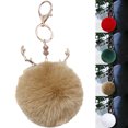 thumbnail image 3 of Bangcool Christmas Key Chain Creative Elk Pompom Key Ring Pendant Purse Charm Bag Charm, 3 of 10