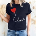 thumbnail image 1 of Meichang Hauts pour Femmes T-Shirts de la Saint-Valentin T-Shirts de Fête à Col Rond T-Shirts à Imprimé Cœur d'Amour T-Shirts à Manches Courtes Jolis Tees Blouses en Liquidation, 1 of 5