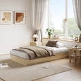 thumbnail image 5 of Modern Floor-Standing Platform Bed Frame, Wooden Bed Frame Without Headboard, Solid Wood Slat Foundation, No Box Spring Needed, Easy Assembly, for Bedroom, Dorm, Small Spaces, 5 of 5
