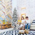 thumbnail image 3 of Patiojoy 6ft Pencil Artificial Christmas Tree Snow Flocked Pencil Tree with Flexible Stand, 3 of 8