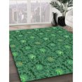 thumbnail image 3 of Ahgly Tapis d'Intérieur Lavable en Machine Carré Vert Émeraude Profond, 5 Pieds Carré, 3 of 7
