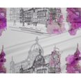 thumbnail image 4 of oneOone Polyester Lycra Violet Tissu Monuments Voyage Robe Tissu Matériel Tissu Imprimé par la Cour 56 Pouces de Large, 4 of 4