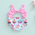 thumbnail image 2 of Maillots de Bain une Pièce pour Bébé Fille Biscuit/Cake Print Sans Manches, 2 of 8