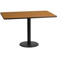 thumbnail image 1 of Flash Furniture 30 by 60" Rectangular Natural Laminate Table Top with 18" Round Table Height Bases, 1 of 2