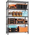 thumbnail image 1 of M MZG 5 Tiers Metal Wire Shelving Unit Storage Rack, Dimensions: 45.3"W x 15.8"D x 70.4"H, Black, 1 of 7