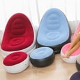 thumbnail image 4 of Foldable Inflatable Chair with Foot Stool, Blow Up Lounge Chair for Outdoor Camping Travel, 4 of 7