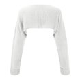 thumbnail image 5 of Women's Long Sleeve Open Front Ribbed Knit Crop Cardigan Loose Drop Shoulder Solid Sweater Top, 5 of 5