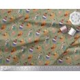 thumbnail image 3 of Soimoi Cotton Poplin Fabric Leaves,Musical Instruments & Animals Kids Print Fabric by the Yard 42 Inch Wide, 3 of 3