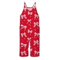 thumbnail image 3 of Girls Romper Bow Print Summer Rompers for Girls Spaghetti Strap Rompers with Pockets Girls Summer Outfits 13-14 Y, 3 of 5