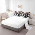 thumbnail image 3 of Cow Pattern Comforter Set Queen,Cowhide Pattern Sheet Set White Brown Rustic Home Decor 7-Piece Bedding Set,Abstract Animal Theme Bed Cover For Kids Boys Girls Teens, 3 of 5