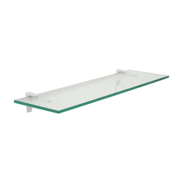 Spancraft Clear Floating Glass Shelf 12"" X 48"" in Chrome