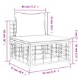thumbnail image 4 of vidaXL Garden Middle Sofa with Beige Cushions Poly Rattan, 4 of 4