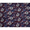 thumbnail image 4 of oneOone Polyester Lycra Fabric Leaves & Floral Block Printed Craft Fabric BTY 56 Inch Wide, 4 of 5