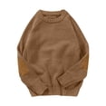 thumbnail image 2 of Styesk Mens Sweater Solid Color Pullover Sweater Cable Knit Patchwork Crewneck Sweater Comfy Soft Oversized Sweater Casual Loose Sweaters with Ribbing Edge, 2 of 3