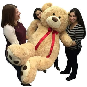 Big Plush Giant 6 Ft Teddy Bear 72 Inch Tan Soft Oversized Teddybear Weighs 20 Pounds