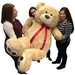 Big Plush Giant 6 Ft Teddy Bear 72 Inch Tan Soft Oversized Teddybear Weighs 20 Pounds