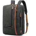 thumbnail image 1 of CoolBELL Convertible Backpack Shoulder bag Messenger Bag Laptop Case Business Briefcase Leisure Handbag Multi-functional Travel Rucksack Fits 17.3 Inch Laptop For Men / Women / Travel (Canvas Black), 1 of 6