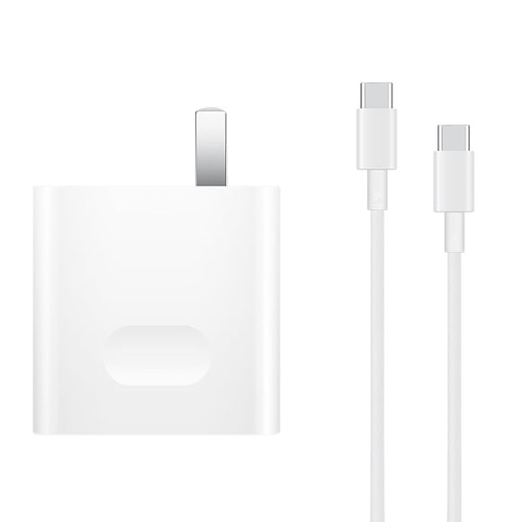 Chargeur Multiprotocole Super Charge Rapide USB-C / Type-C Original Huawei (Max 65 W) avec Câble de Données USB-C / Type-C vers USB-C / Type-C de 1 m 5 A, Fiche US, avec Câble Type-C vers Type-C