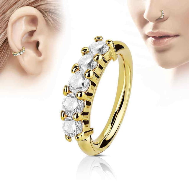 Vintage Crystal Rhinestone Hoop Nose Ring Punk Nose Crystal rhinestone nose ring Clip Nostril Hoop Nose Hoop Ring Body Piercing Jewelry