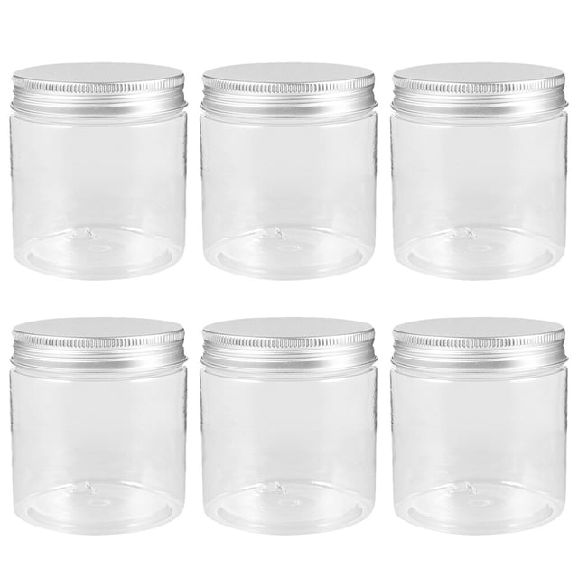 MasteelfCA 6pcs 250ml Mini Plastic Jars Household Plastic Jars Portable Plastic Jars Plastic Jar With Lids