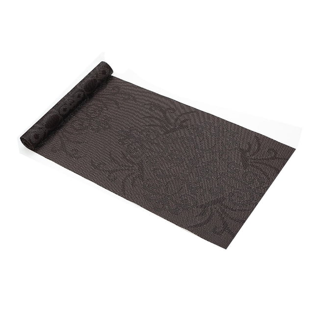 IH Casa Decor Chemin de Table en Vinyle 72 Pouces Damassé Chocolat - Ensemble de 2 Présentant un Chemin de Table en Vinyle Chocolat 12 par 72 Pouces avec un Motif floral Damassé, Conçu pour Protéger les tables à Manger et Rehausser le Linge de Table dans la Déco de Salle à Manger, Convient Aussi comme accent Décoratif sur les Bahuts Ou les tables console.