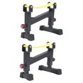 thumbnail image 1 of jinwen 2Pcs Deadlift Racks Barbells Jack 5 Level Easily Load Deadlift Yellow Strap, 1 of 9