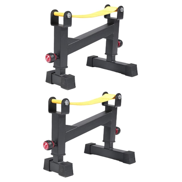 jinwen 2Pcs Deadlift Racks Barbells Jack 5 Level Easily Load Deadlift Yellow Strap