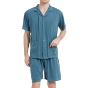 Birdeem Pajama Sets Mens Pajama Set Sleepwear Lightweight Quick Dry Short Sleeve Shirts Shorts Soft Comfy Sleep Sets