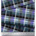 thumbnail image 2 of Soimoi Purple Moss Georgette Fabric Check Check Print Sewing Fabric Yard 42 Inch Wide, 2 of 4