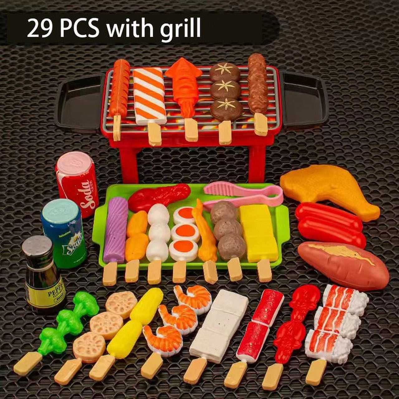 Jouets de Cuisine pour Bébé, Simulation de Barbecue, Batterie de Cuisine, Cuisson, Mini Aliments, Jeu de Rôle, Cadeau Éducatif, Articles de Cuisine, Jouets pour Fille