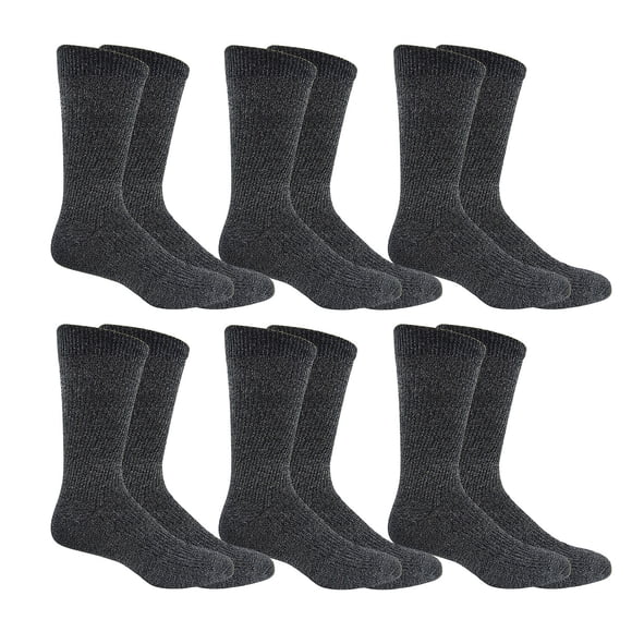 Genuine Dickies Men Casual Crew Socks - Black White - 6 Pairs (2x3PK)