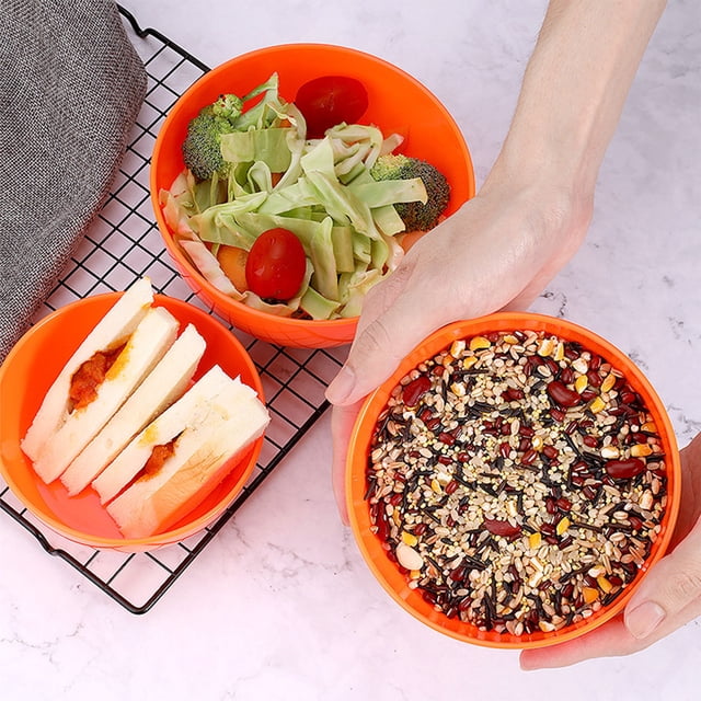 TopLLC Bowl With Lid For Freshness And Cutlery Stackable 4-piece Set In The Fridge A bowl