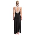 thumbnail image 2 of iefiel Robe de Danse Lyrique pour Femmes Sans Manches avec Strass Scintillants Fendue Robe Maxi Tenue de Danse de Salon Noir m, 2 of 5