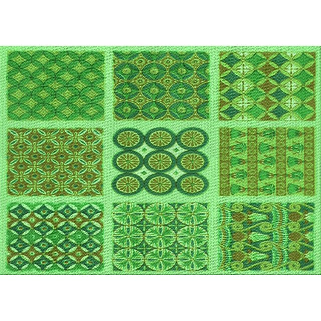 Ahgly Company Machine Washable Indoor Rectangle Transitional Emerald Green Area Rugs, 7' x 9'