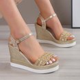 thumbnail image 4 of RKSTN Sandales pour Femmes Bout Ouvert Chaussures Décontractées Strass Confortables Plateforme Compensée Sandales Chaussures Souples Confortables, 4 of 5