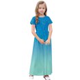 thumbnail image 4 of Robe d'Été Dégradée Scintillante pour Filles Manches Courtes Col Rond Robe Longue Fluide de Plage avec Poches pour 4-14 Ans, 4 of 8
