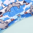 thumbnail image 4 of Hiiyo Kids Boys Sports Swimsuit Shark Print Short Sleeve Rashguard Shorts Hat Bathing Suit, 4 of 5