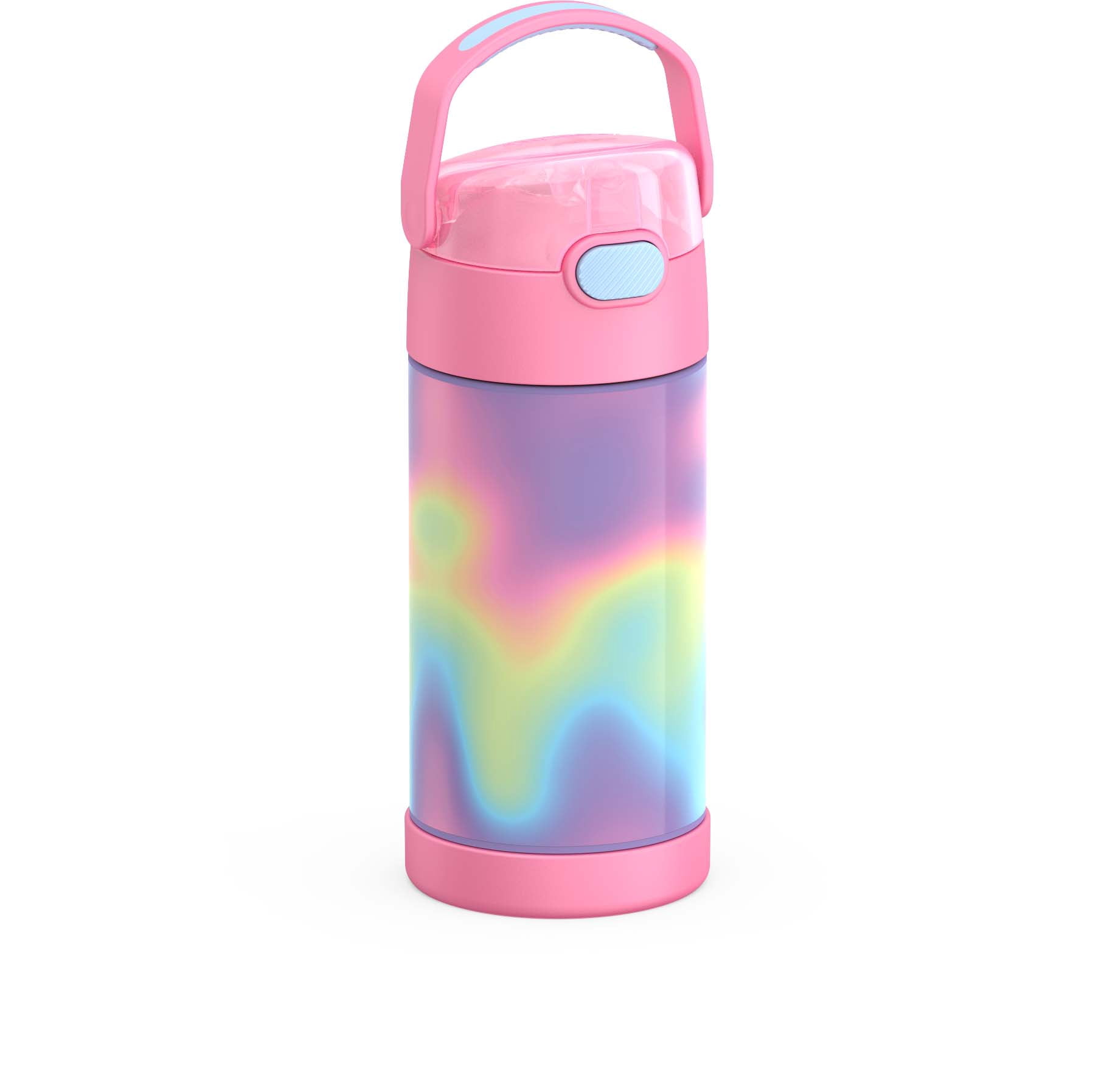 Thermos Kids Stainless Steel Vacuum Insulated Funtainer 12 oz Water Bottle with Flip Up Straw, Rainbow Cloud
