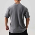 thumbnail image 4 of cfhntfmh Men's Muscle T Shirt Casual Short Sleeve Tops Ribbed Crewneck Slim Fit Workout Gym Solid Color Basic Tee Shirts, 4 of 4