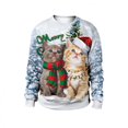 thumbnail image 4 of Chandail de Noël Laid pour Hommes Vêtements de Noël Décontractés Hauts Amples Jour de Noël Manches Longues Col Rond Chandail, 4 of 6