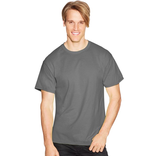 Hanes Mens ComfortBlend EcoSmart 4-Pack Crewneck T-Shirts, M, Smoke Gray