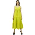thumbnail image 4 of Bimba Women's Sundress Long Maxi Drawstring Waist Spaghetti Strap Dresses, 4 of 9