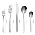 thumbnail image 2 of 30-Piece Matte Silver Stainless Steel Flatware Set for 6 - Includes Steak Knives, Forks, Spoons Dishwasher-Safe Tableware Cutlery Set for Home & Restaurant, 2 of 8