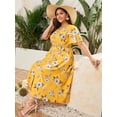 thumbnail image 4 of U.Vomade Women's Plus Size Dress Floral Button Dress, 4 of 6