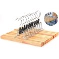 thumbnail image 3 of Solid Wood Clamp Hangers, Non Slip Grip For Hanging Pants, Jeans, And More With Space Saving Design (Natural Finish), 3 of 7