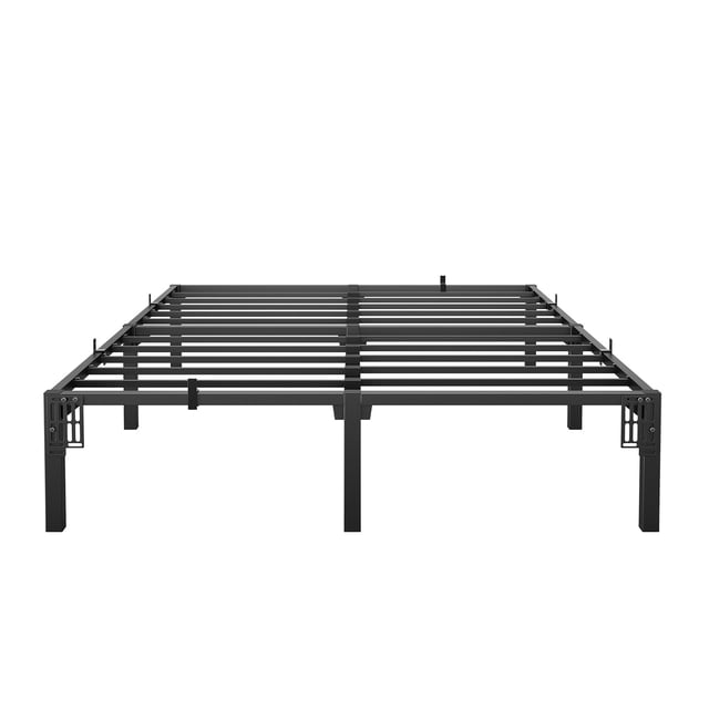 Metal Platform with No-Screw Assembly, Strong Steel Slats, Underbed Storage Clearance, No Box Spring Required, Ideal for Small Spaces