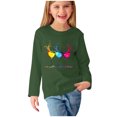 thumbnail image 1 of Huvoen T-Shirts à Manches Longues pour Tout-Petits Blouses et Chemises à Manches Longues à Col Rond Chemises à Manches Longues pour Filles Chemises à Imprimés Mignons Chandails Ras du Cou Hauts Blouses Habillées Décontractées Vêtements Vert 11 Ans, 1 of 5